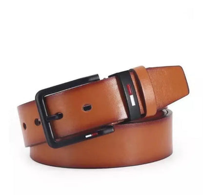 Men's PU Leather Alloy Pin Square Buckle Belt Business Leisure Belts | Fashion Black Coffee Brown Waist Belts for Men