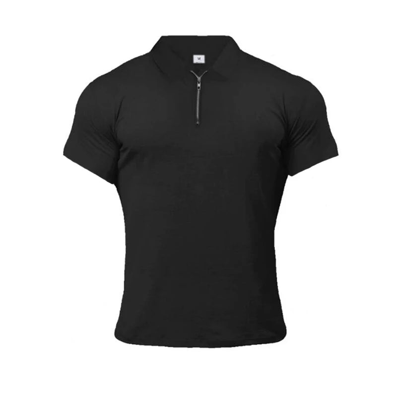 Man Fashion Polo Shirt Casual Fashion Plain Color Short Sleeve High Quality Slim Polo Shirt Men Fitness Polo homme