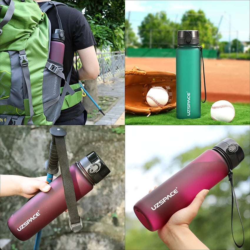 500/800/1000ml Sports Water Bottle BPA Free Portable Leak-proof Shaker bottle Plastic Drinkware Tour Gym Free Shipping items