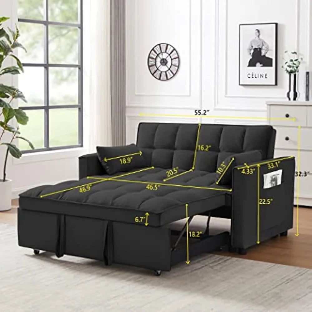 55 Inch Convertible Sleeper Sofa