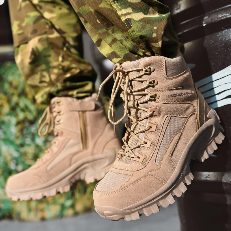 Men's Military Boot Men's Desert Combat Ankle Boot Tactical Army Boot Male Shoes Outdoor Work Shoes Motorcycle Boots Big