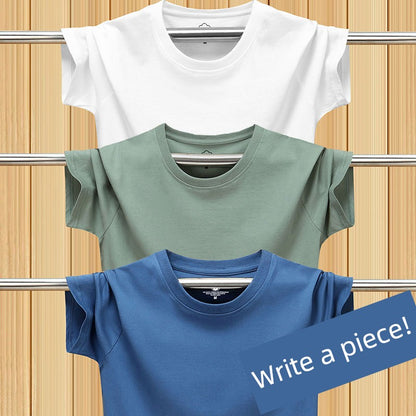 Solid Color Half Sleeve Trendy All-Match Combed Cotton for Young Students