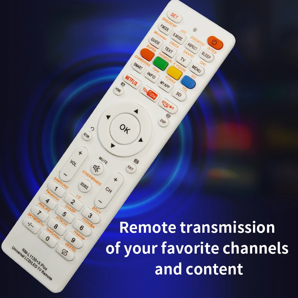 Universal TV RM-L1130+X Replacement Remote Control For All Brand Television  Samsung TV Sharp TV LG Tv Sony TV Panasonic TV Hitachi TV Hisense Tv Philips TV Hitachi TV  TV RM-L113+12 RM-L1130+8