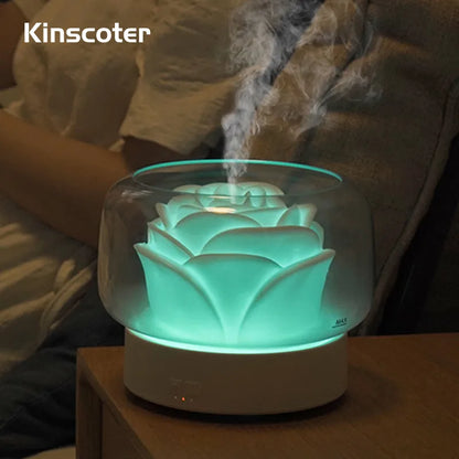 Flower Aroma Diffuser Electric Mist Maker Aromatherapy 400ml Essential Oil Air Humidifier for Holidays Gift