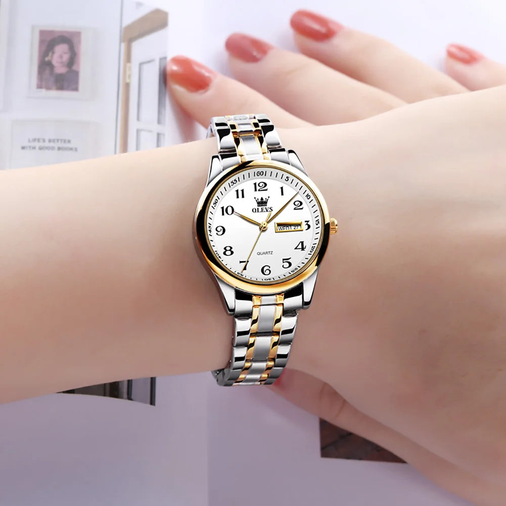 Quartz Women Watch Gold Silver Luxury Waterproof Stainless steel Classic Date Digital Watch Original Ladies Watch Jewelry