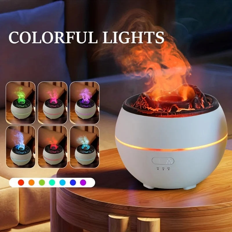 Fire flame Cool Mist humidifier Aroma Essential Oil h2o USB air Diffuser Volcano humidifier