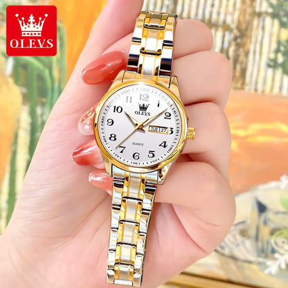 Quartz Women Watch Gold Silver Luxury Waterproof Stainless steel Classic Date Digital Watch Original Ladies Watch Jewelry