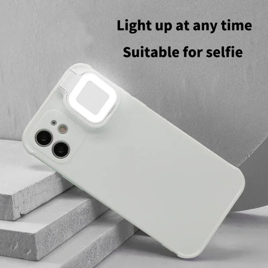 Ring  Flash LED Selfie Flashlight Phone Case for iPhone 14 12 13 Pro Max 12 Pro  Fill Light Shockproof Back Cover