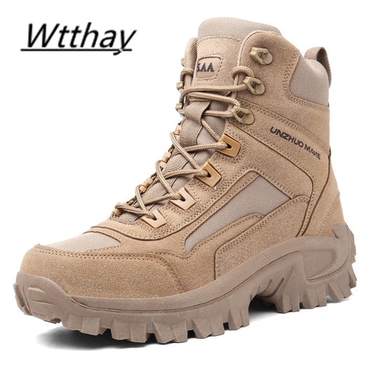 Men's Military Boot Men's Desert Combat Ankle Boot Tactical Army Boot Male Shoes Outdoor Work Shoes Motorcycle Boots Big