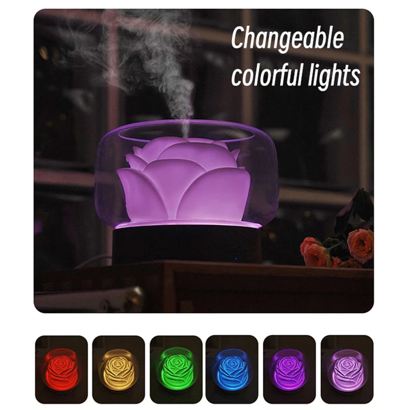 Flower Aroma Diffuser Electric Mist Maker Aromatherapy 400ml Essential Oil Air Humidifier for Holidays Gift