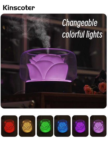 Flower Aroma Diffuser Electric Mist Maker Aromatherapy 400ml Essential Oil Air Humidifier for Holidays Gift