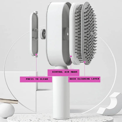 Self Cleaning Hair Brush, 3D Air Cushion Massager Brush Airbag Massage Comb Brush, Shaping Comb Self Cleaning Hair Brush