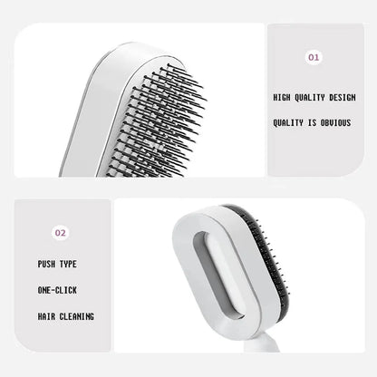 Self Cleaning Hair Brush, 3D Air Cushion Massager Brush Airbag Massage Comb Brush, Shaping Comb Self Cleaning Hair Brush