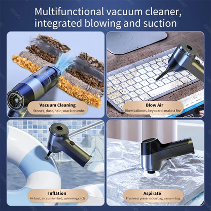 Experience Ultimate Cleanliness: High Suction Power Car Vacuum Cleaner with Brushless Motor - Cordless, Rechargeable, and Portable for Effortless Cleaning Anywhere