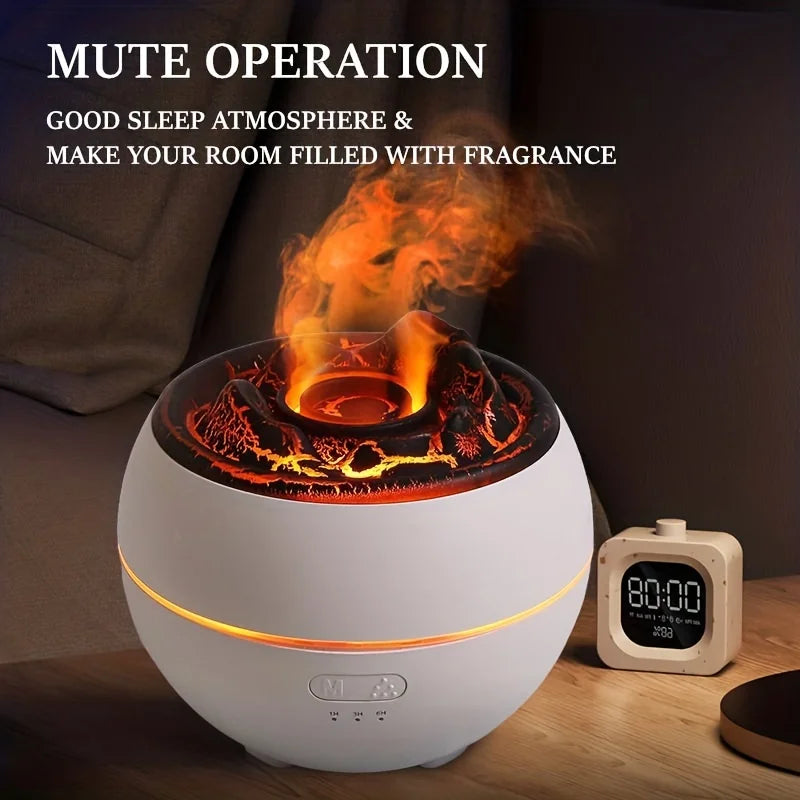 Fire flame Cool Mist humidifier Aroma Essential Oil h2o USB air Diffuser Volcano humidifier