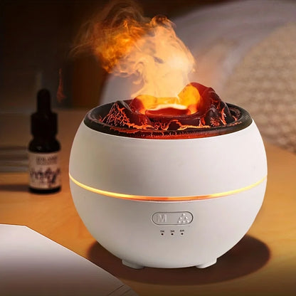 Fire flame Cool Mist humidifier Aroma Essential Oil h2o USB air Diffuser Volcano humidifier