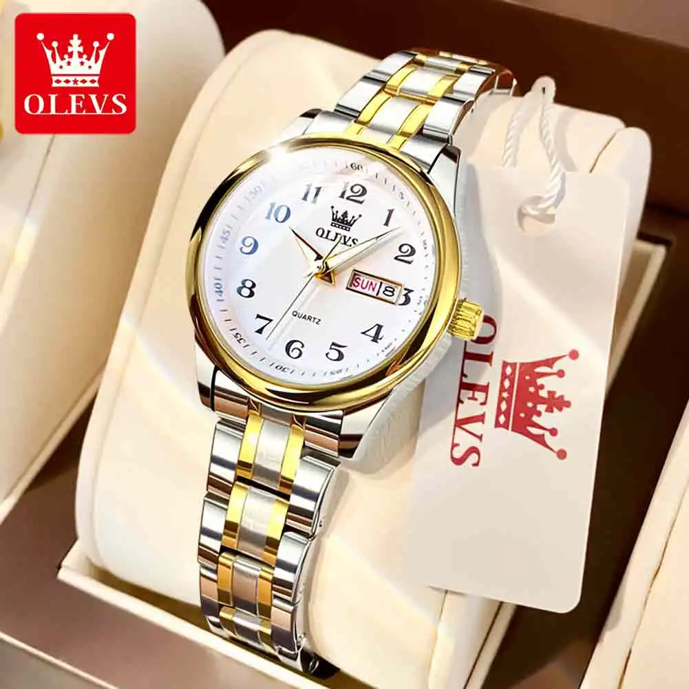 Quartz Women Watch Gold Silver Luxury Waterproof Stainless steel Classic Date Digital Watch Original Ladies Watch Jewelry